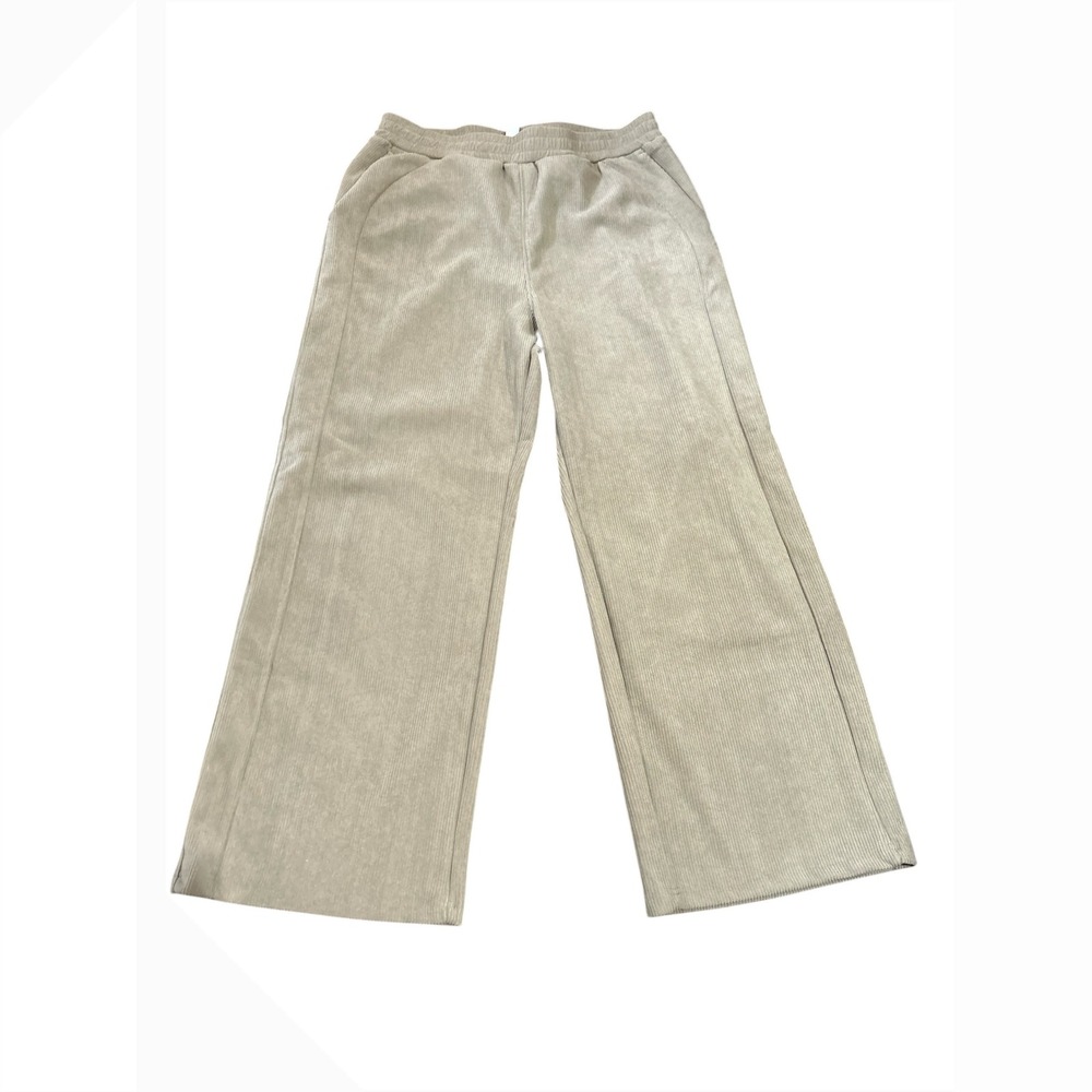 Halara Corduroy Wide Leg Pants Beige Lounge Comfort Size xl